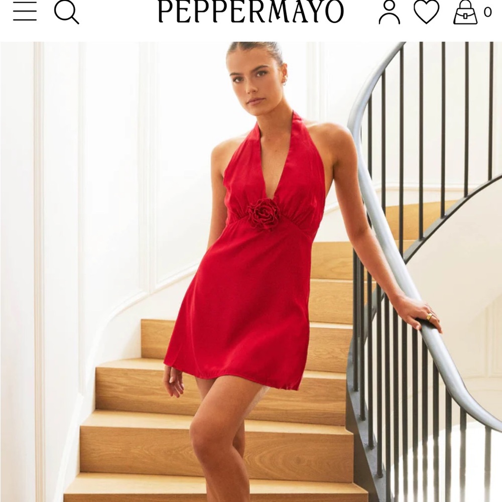 Peppermayo Red Halter Mini Dress